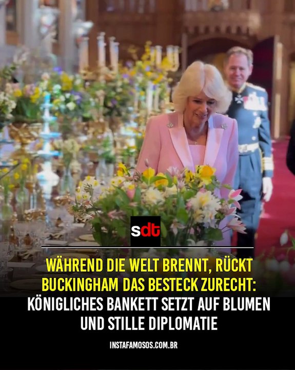 Während die Welt brennt, rückt Buckingham das Besteck zurecht: königliches Bankett ...