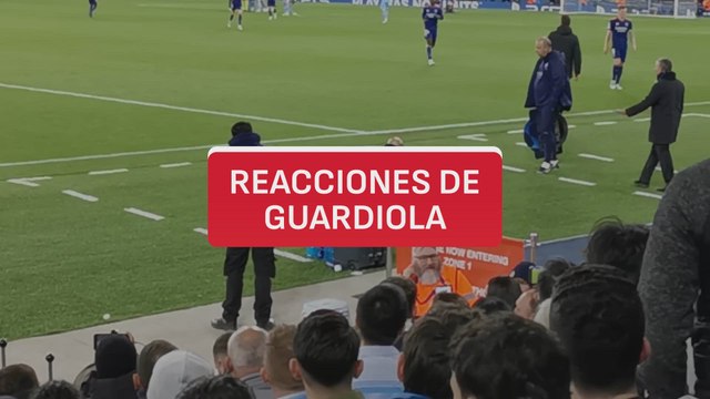 Las reacciones de Guardiola en el Manchester City - Real Madrid