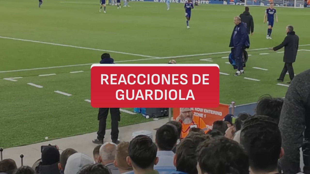 Las reacciones de Guardiola en el Manchester City - Real Madrid