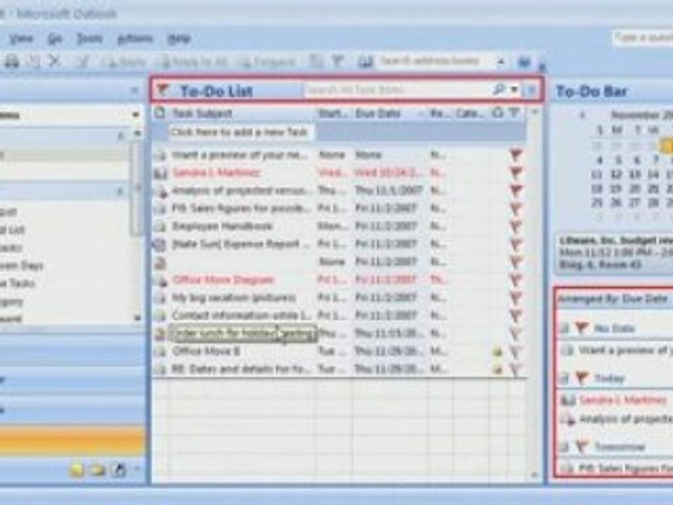 Outlook 2007 Demo: Using Flags