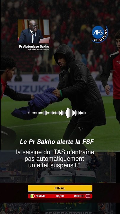 Le Pr Sakho alerte la FSF  la saisine du TAS n’entraîne pas automatiquement un effet suspensif.