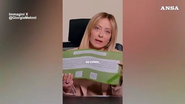 Referendum, il tutorial di Meloni: Per cambiare la giustizia serve il vostro Si'