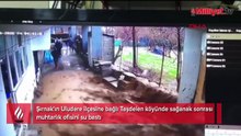 Sağanak sonrası muhtarlık ofisini su bastı; kaçış anı kamerada