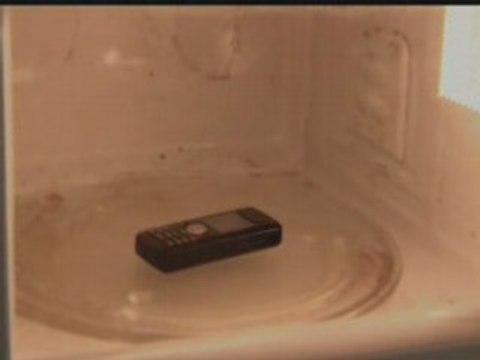 Telephone portable dans le micro ondes