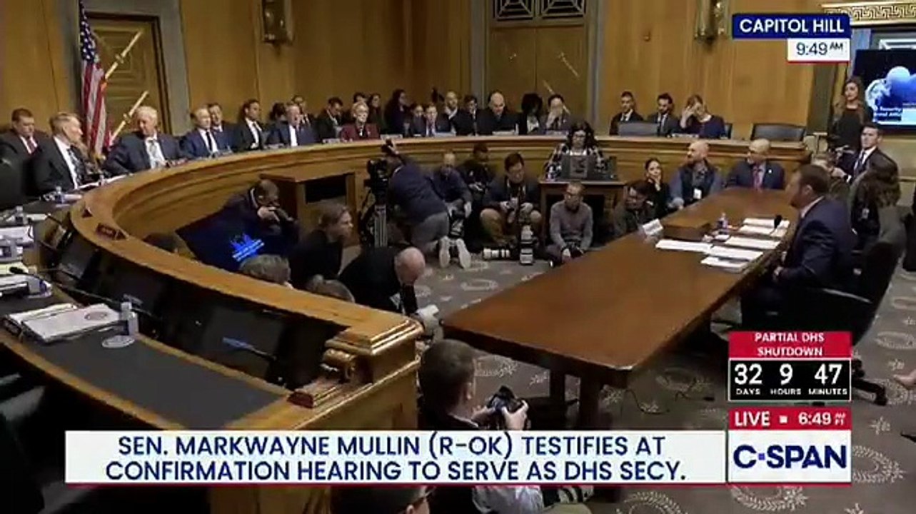 Tenso interrogatorio en el senado estadounidense al candidato de Trump, Markwayne Mullin, quien podría reemplazar a Kristi Noem en Seguridad Nacional