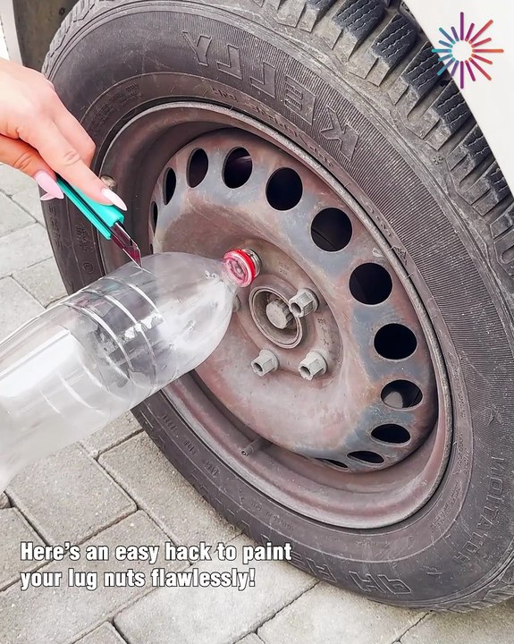 Easy hack to paint lug nuts flawlessly! 🚗