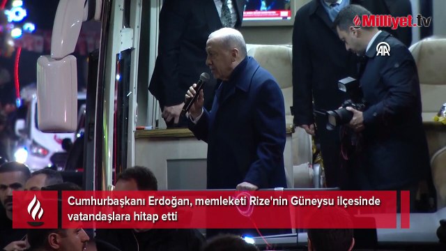 Cumhurbaşkanı Erdoğan, memleketi Rize'nin Güneysu ilçesinde vatandaşlara hitap etti