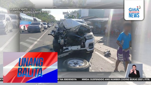 2, patay matapos araruhin ng truck ang 8 sasakyan sa Tagaytay-Santa Rosa Road; 3 sugatan | Unang Balita
