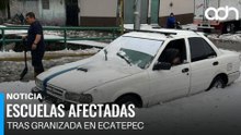 Fuerte granizada deja escuelas de Ecatepec afectadas