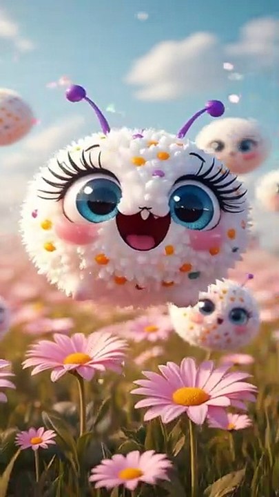 Cute Fluffy Alien Dancing in Flower Garden 🌸✨ | So Adorable You’ll Smile Instantly!