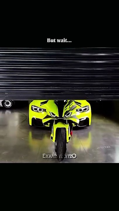 BMW M 1000 RR motorcycle parked in front of BMW M4...🔥#car #bike #bmw#viral#shorts