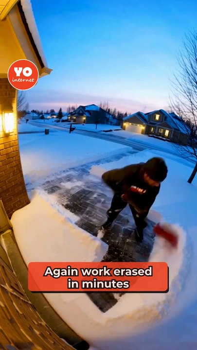 Youngster Removes Snow Only for It to Fall Again
