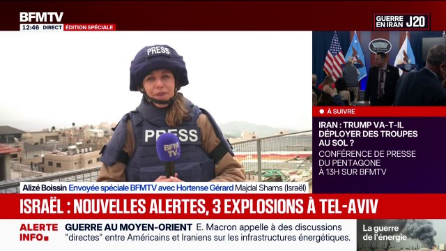 Guerre au Moyen-Orient: trois explosions entendues à Tel-Aviv après une alerte aux missiles iraniens