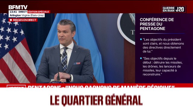 Nous sommes les maîtres du jeu affirme Pete Hegseth qui menace l'Iran si le régime des mollahs continue de viser les sources d'énergie au Moyen-Orient
