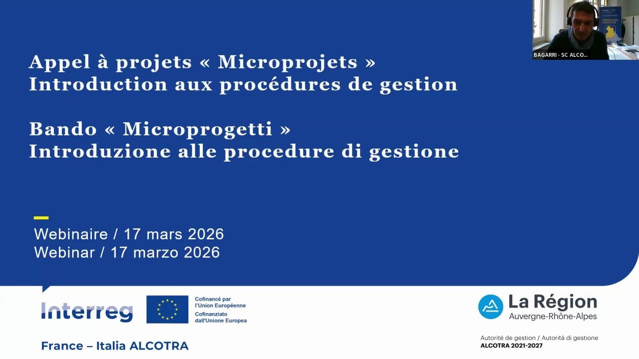 [WEBINAIRE] Formation MICROPROJETS 2ᵉ appel, OS 4.6 Tourisme et culture