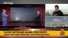 Muhabirin yayın yaptıkları alana füze düştü! Korku dolu anlar kamerada