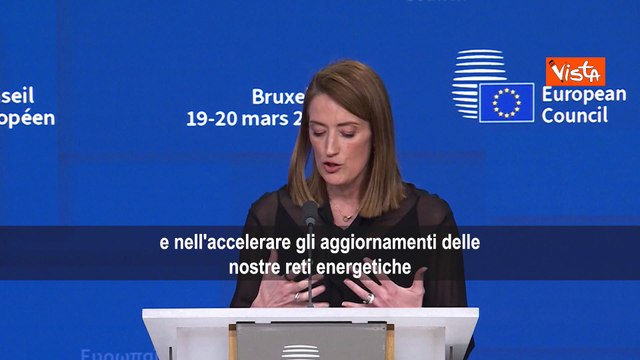 Crisi Golfo, Metsola: La guerra pesa sulle famiglie dell'Ue, serve indipendenza energetica