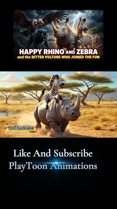 Happy Rhino and Zebra and the Bitter Vulture Who Joined the Fun I Coming Soon....