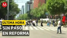 Maestros de la CNTE bloquean el paso en Paseo de la Reforma, CdMx