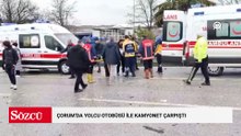 Çorum'da yolcu otobüsü ile kamyonet çarpıştı, 7 kişi yaralandı
