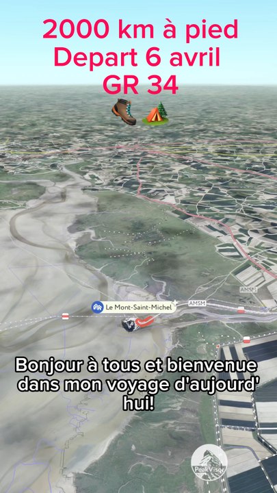Départ le 6 avril pour 2000 km à pied sur le GR, 34, le sentier des douaniers