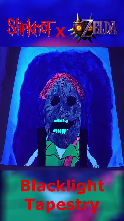 The Mask of Subliminal Verses Blacklight Tapestry | (Slipknot x Zelda: Majora's Mask)