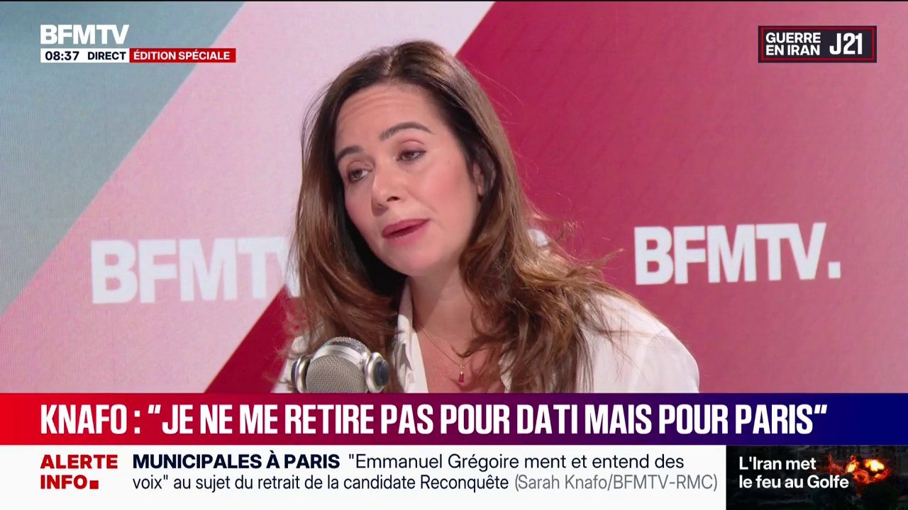 Municipales 2026 à Paris: Sarah Knafo appelle à voter Rachida Dati "pour faire barrage à la gauche"