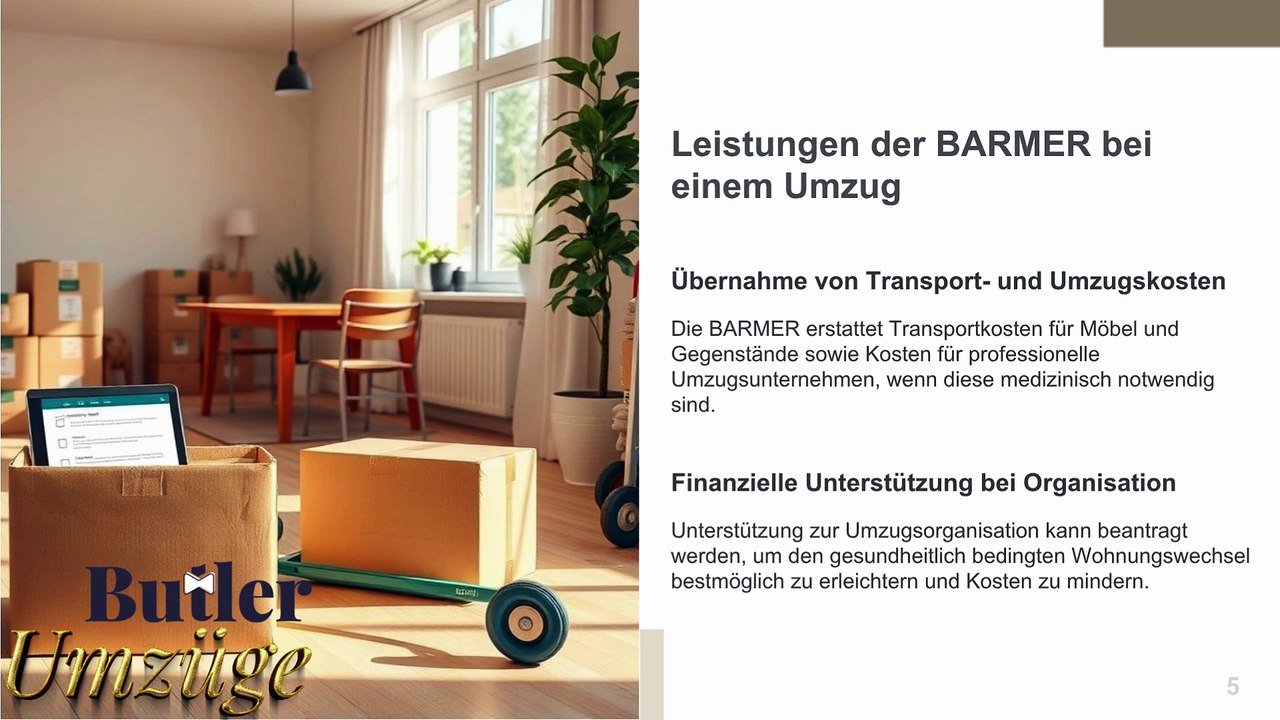 Umzugskosten BARMER in Saarbrücken & Butler Umzüge GmbH