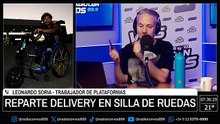 Leonardo Soria está en silla de ruedas y reparte comida a través de Rappi