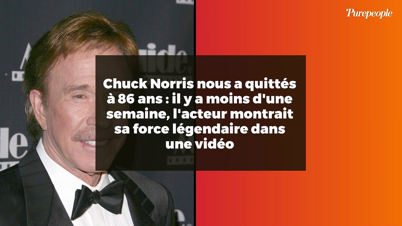 Chuck Norris nous a quittés à 86 ans : il y a moins d'une semaine, l'acteur montrait sa force légendaire dans une vidéo