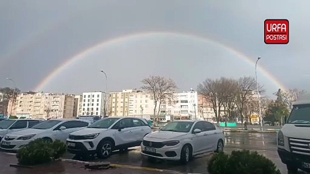 Şanlıurfa’da önce sağanak sonra görsel şölen: Gökyüzünde gökkuşağı sürprizi