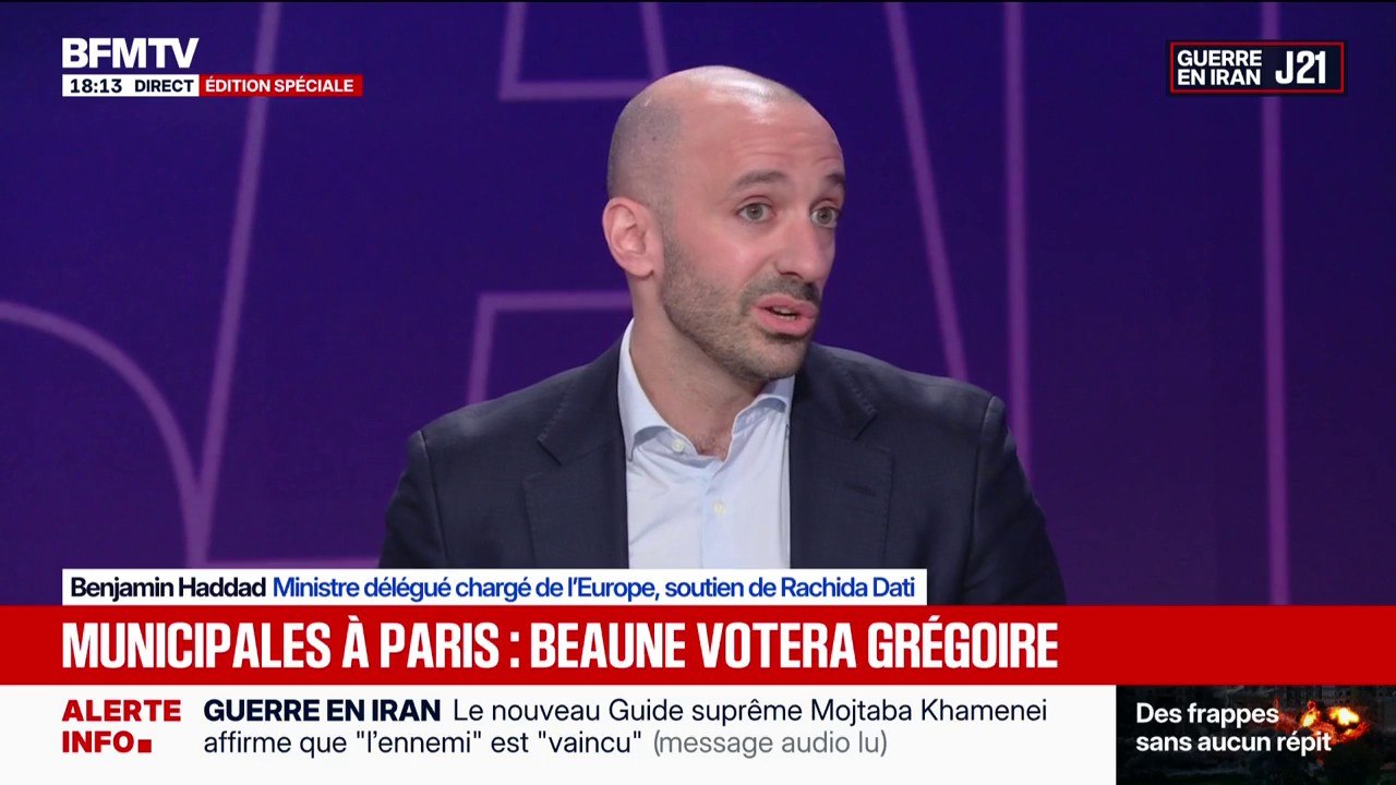 Municipales à Paris: “Rachida Dati a l’énergie et l’expérience pour transformer Paris”, déclare Benjamin Haddad, ministre délégué chargé de l’Europe