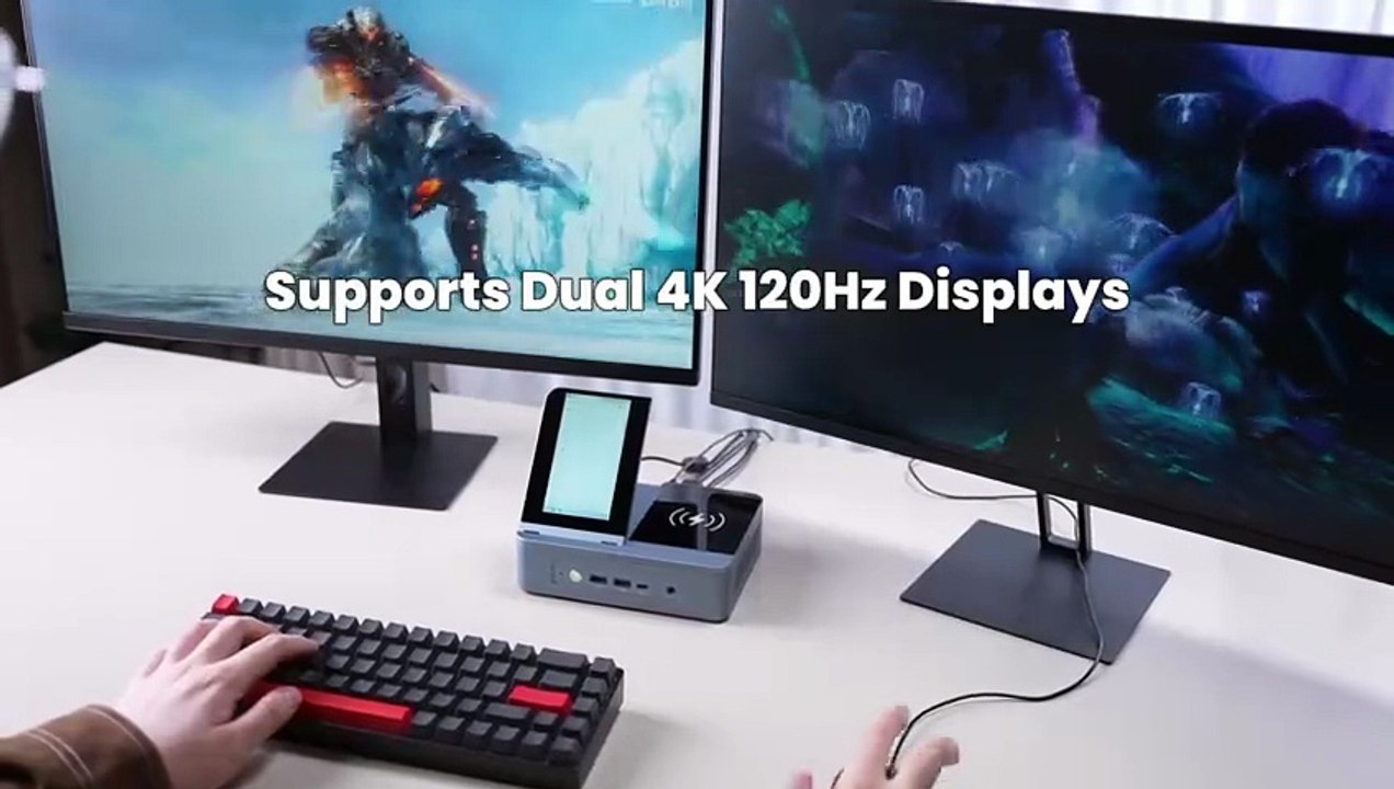 ViewDock Mini PC with Display  Wireless Charging 12 Ports by ViewDock