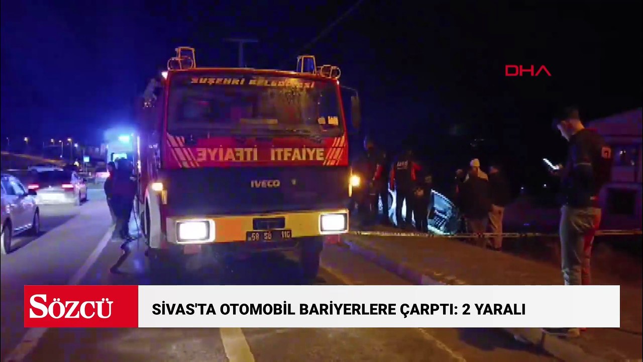 Sivas'ta otomobil bariyerlere çarptı: 2 yaralı