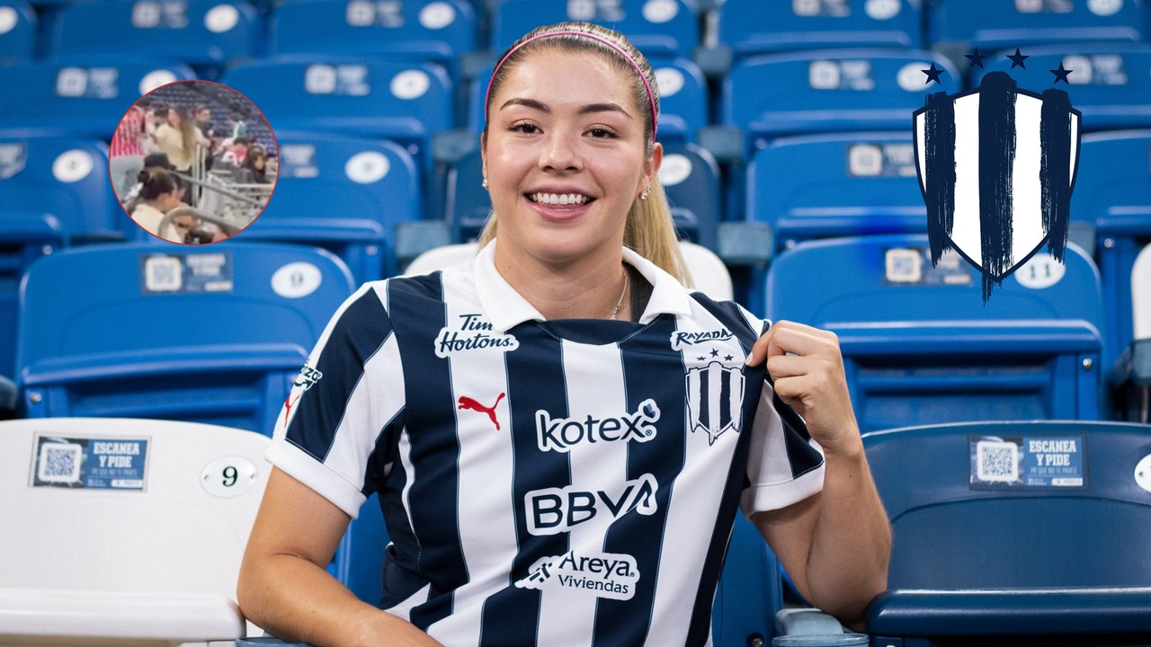 Katty Martínez apoya a Rayadas desde las gradas y en muletas en el duelo contra Chivas