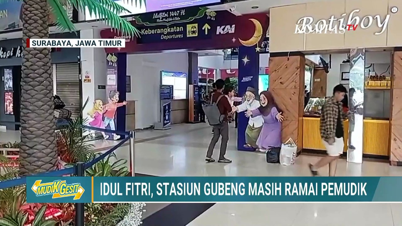 Hari Pertama Lebaran, Penumpang KA di Stasiun Gubeng Surabaya Masih Ramai | MUDIK GESIT