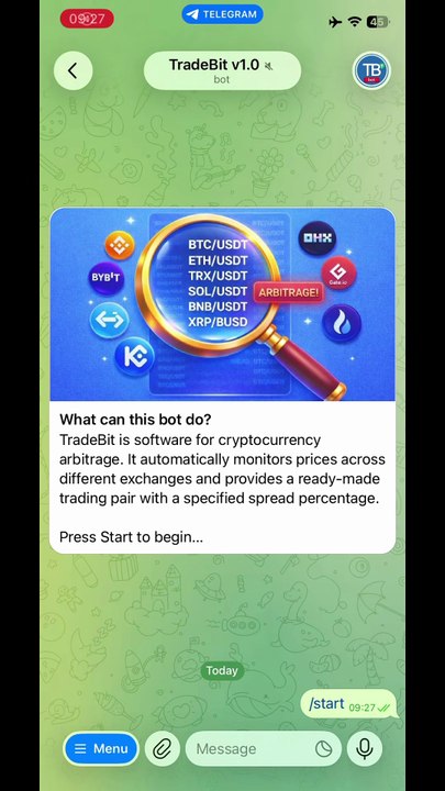 Tradebit bot v1.3.0 Start bot