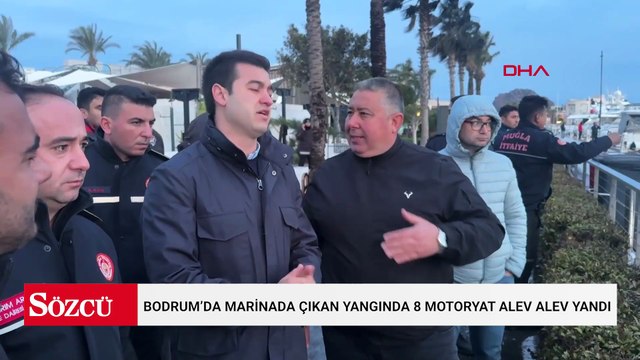 Bodrum’da marinada çıkan yangında 8 motoryat alev alev yandı
