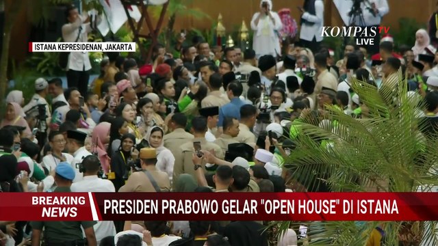 Suasana Lautan Manusia di Open House Idulfitri di Istana, Antre Salami Presiden Prabowo