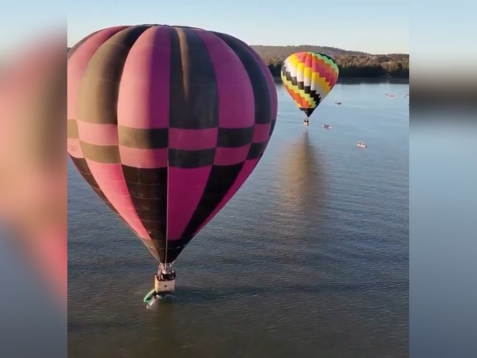 Heißluftballon rammt Kajakfahrer mit voller Wucht