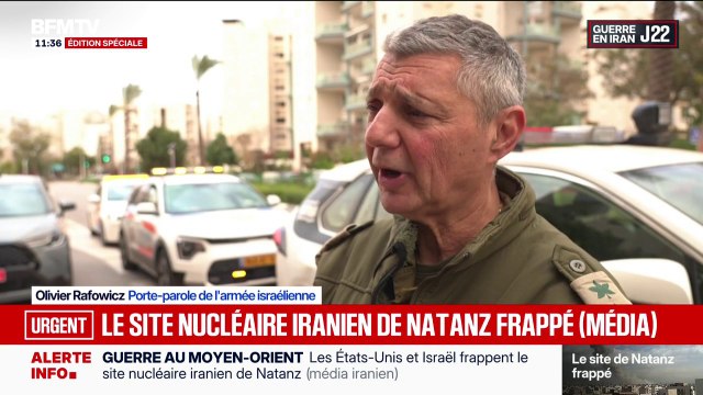 Guerre au Moyen-Orient: le porte-parole de l'armée israélienne ne confirme pas à ce stade les frappes sur le site nucléaire iranien de Natanz