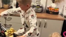Emotional moment a boy realizes his dream of owning a bike has finally come true on Christmas