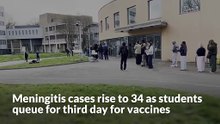 Meningitis cases rise to 34 from 29 as students queue for third day for vaccines