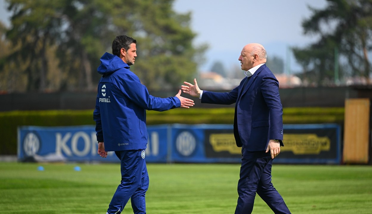 VIDEO / Marotta a colloquio con Chivu: le immagini da Appiano in vista di Fiorentina-Inter