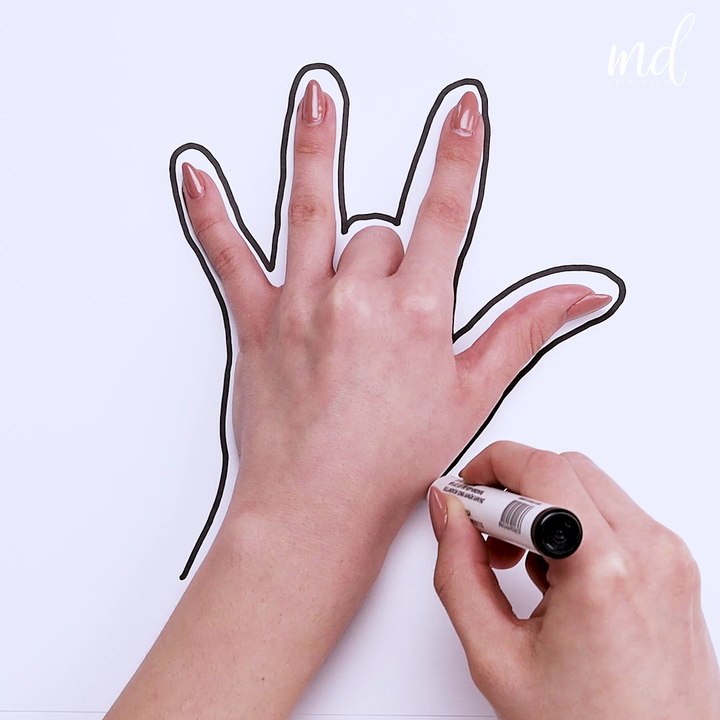 Easy drawings with hand outlines! ✍️🖍️