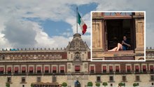 CDMX: Mujer es captada en Palacio Nacional asoleándose las piernasy se vuelve viral ¿Es IA?