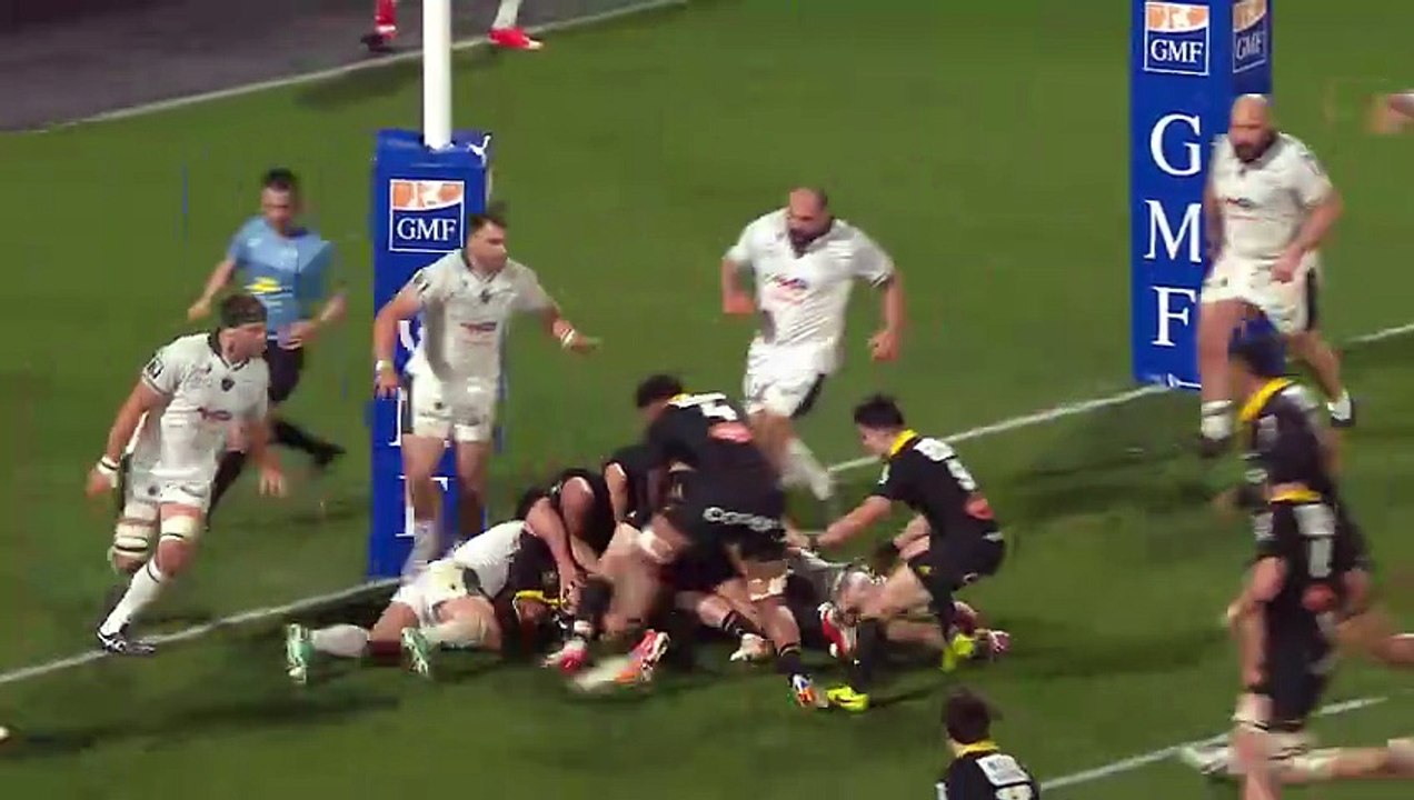 TOP 14 - Essai de Quentin LESPIAUCQ (SR) - Stade Rochelais - Section Paloise