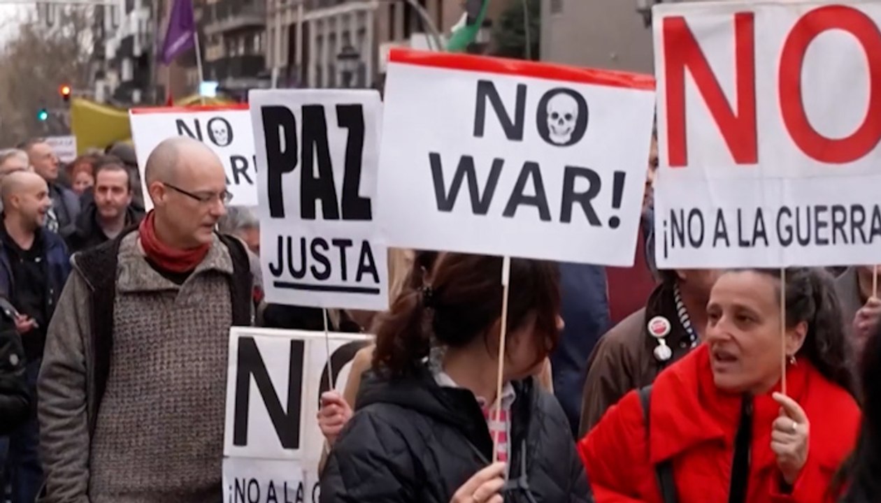 Protests in Madrid Over Middle East War, Trump & Netanyahu Amid Iran Tensions