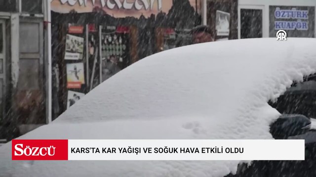 Kars'ta kar yağışı ve soğuk hava etkili oldu