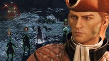 Greedfall 2: Unsere Heldentruppe legt sich im Kampf mit einem bulligen Tentakelmonster an